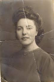 Before restoration - damaged vintage photo