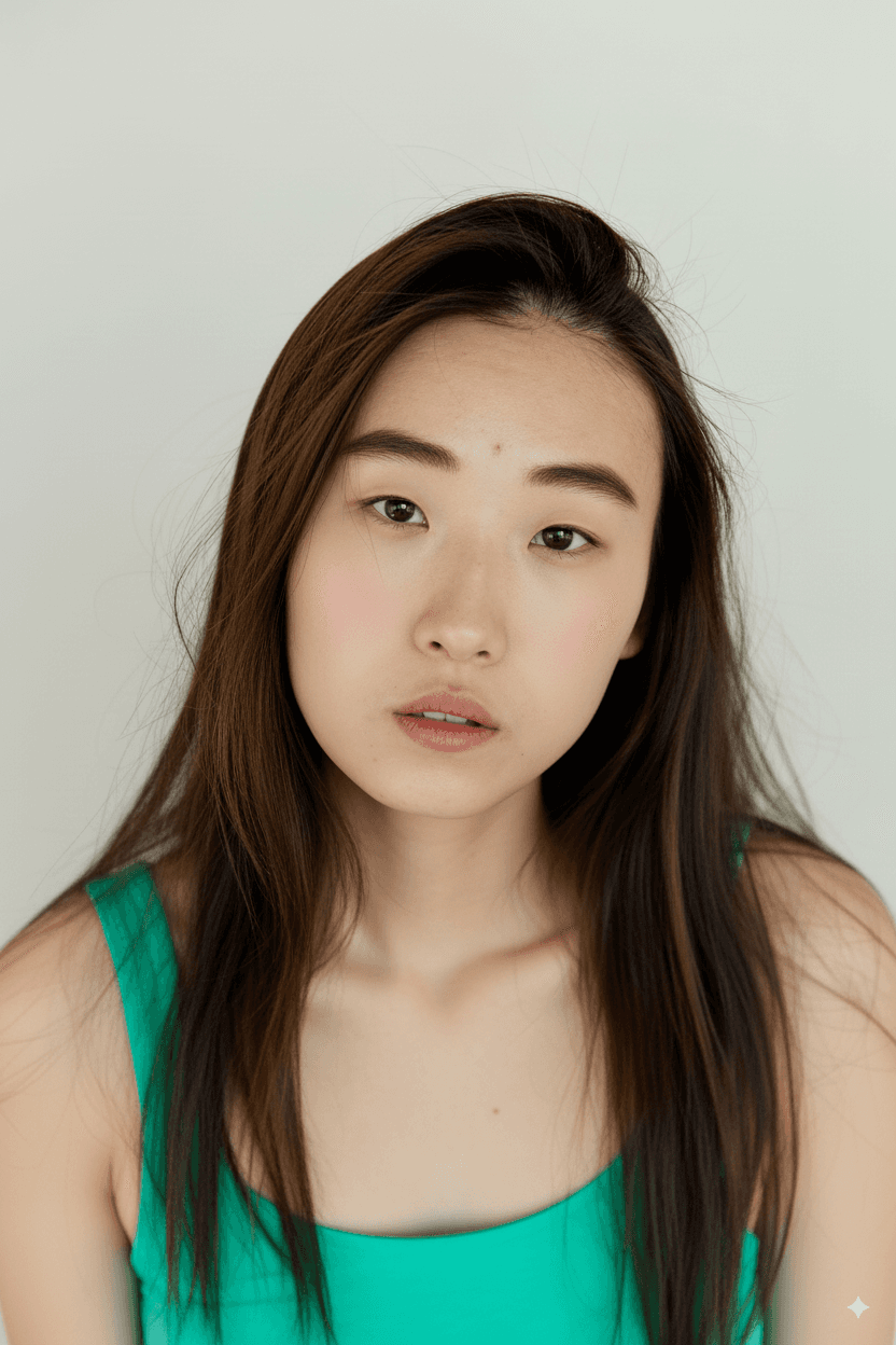Portrait with professional makeup filter applied