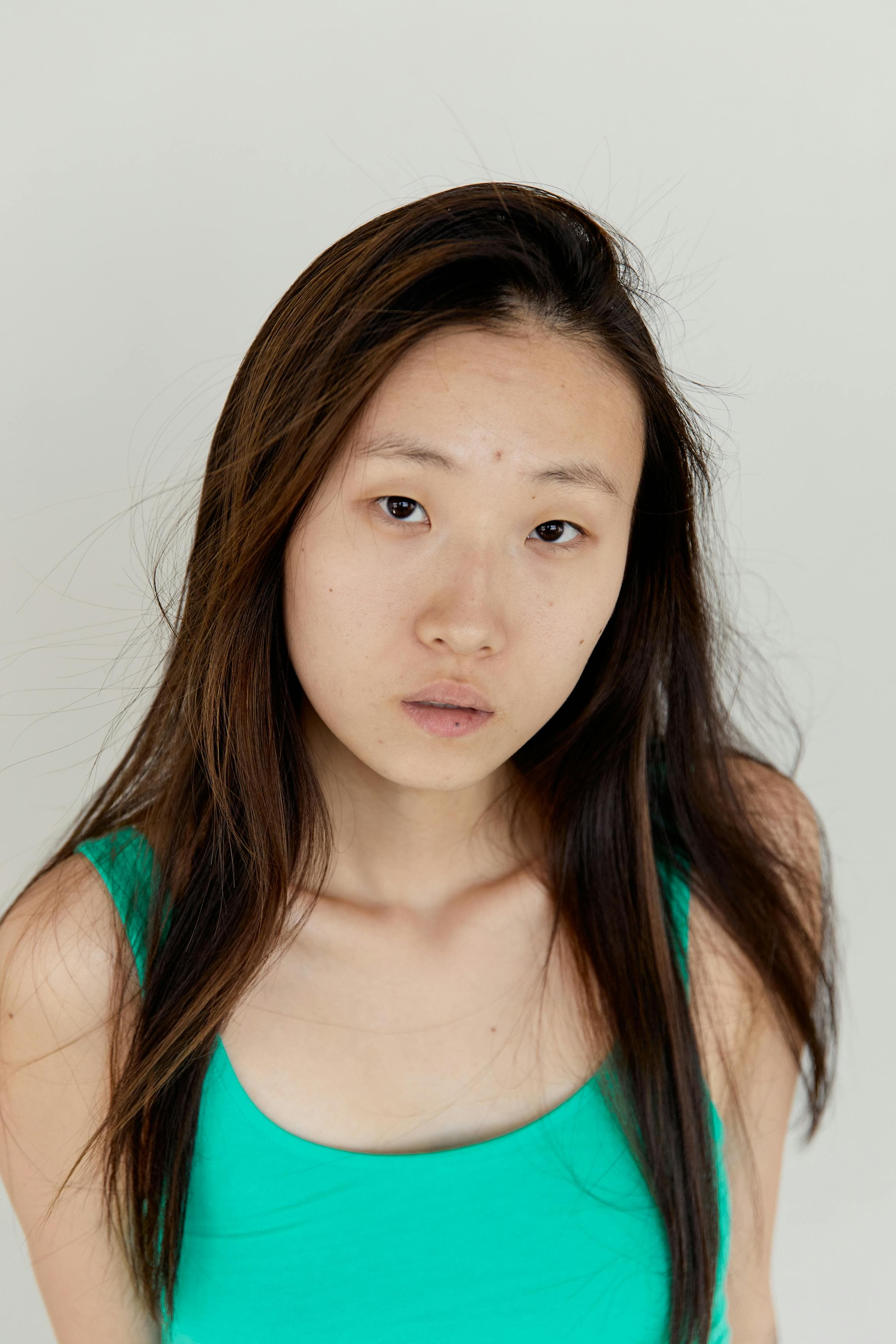 Portrait before makeup transformation